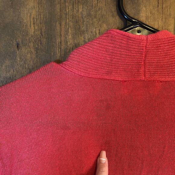 LOFT Outlet Womens Sweater Coral Pink Open Front Sheer Cardigan Medium - Picture 9 of 10